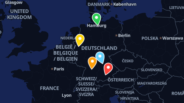 Map of company locations