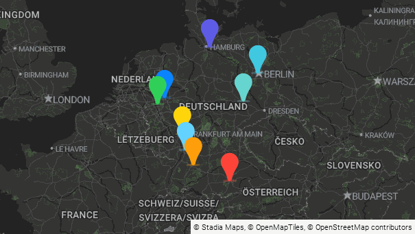 Map of company locations