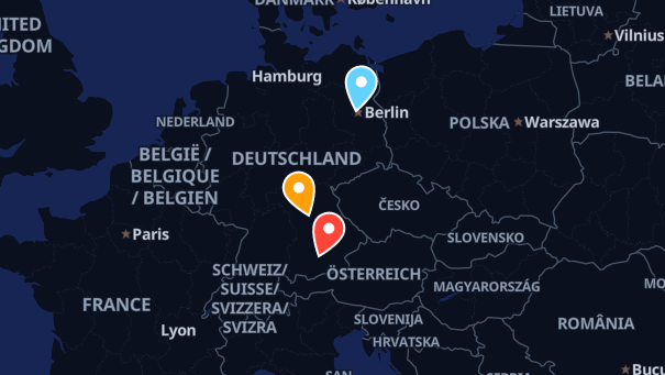 Map of company locations