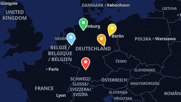 Map of company locations