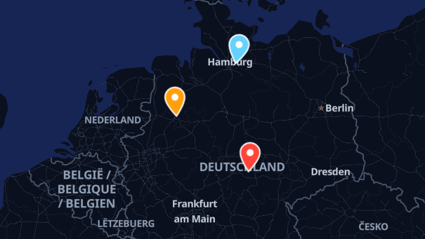 Map of company locations