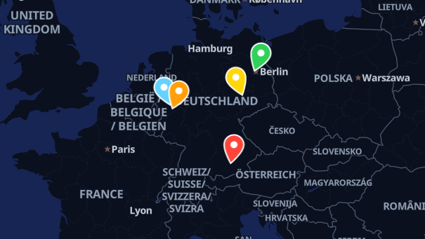 Map of company locations