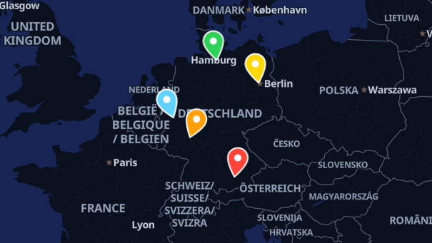 Map of company locations