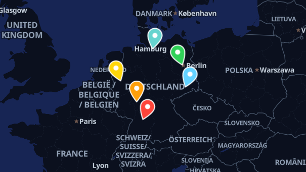 Map of company locations
