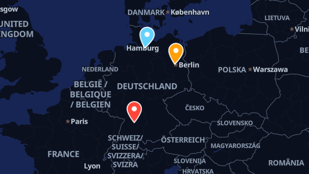 Map of company locations