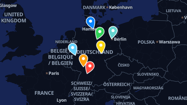 Map of company locations
