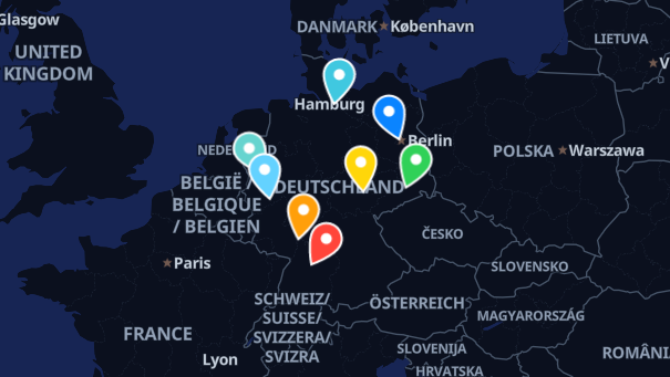 Map of company locations