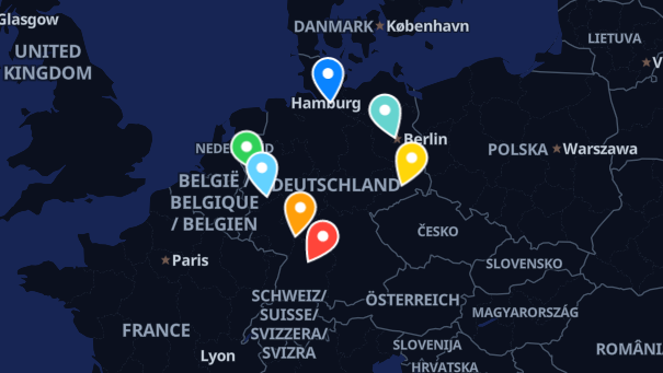 Map of company locations