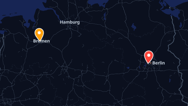 Map of company locations