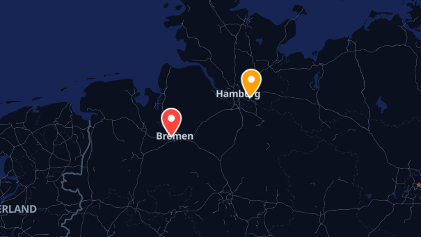Map of company locations