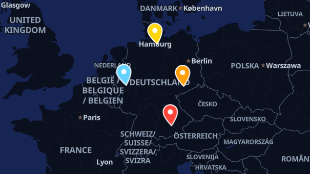 Map of company locations