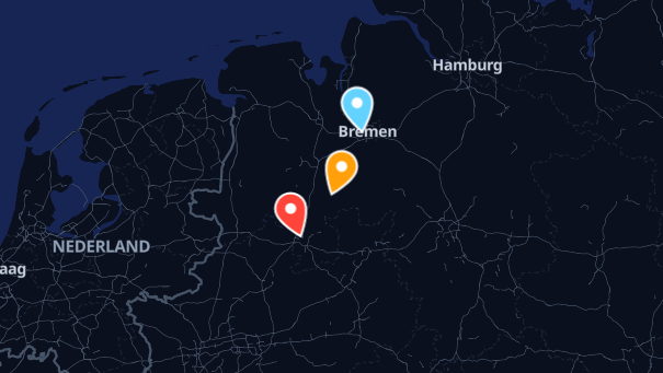 Map of company locations