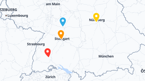 Map of company locations