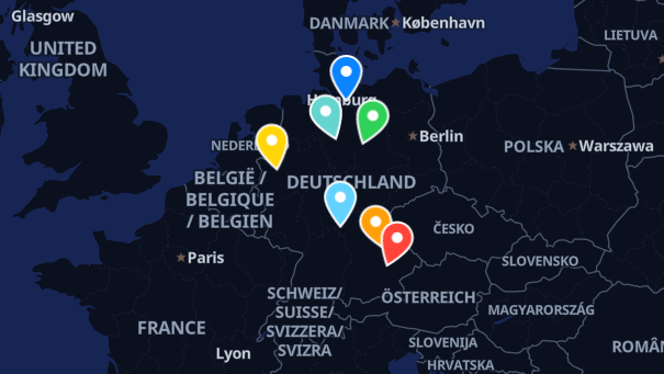 Map of company locations