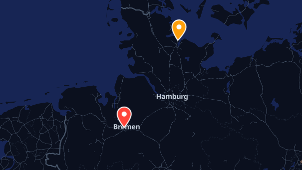 Map of company locations