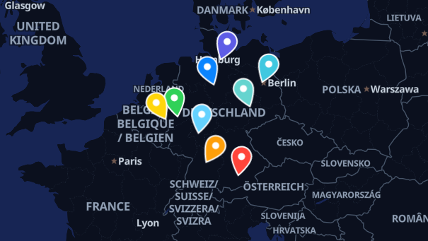 Map of company locations
