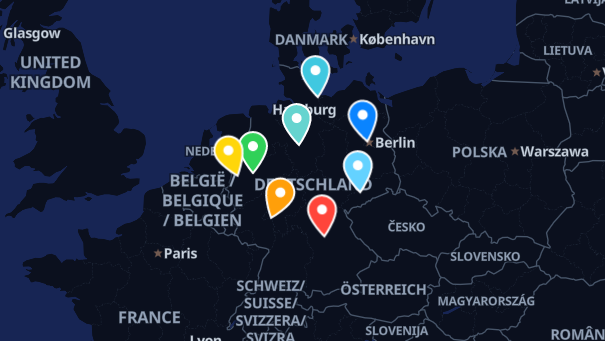 Map of company locations