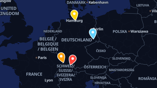 Map of company locations