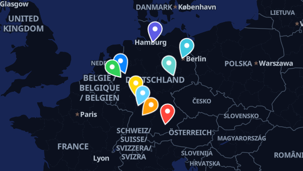 Map of company locations