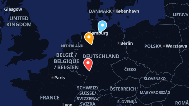 Map of company locations