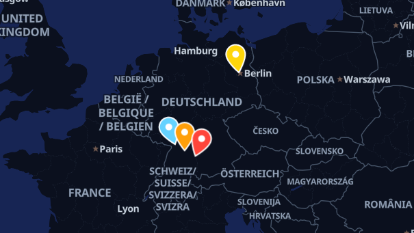 Map of company locations
