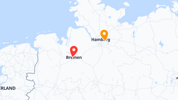 Map of company locations