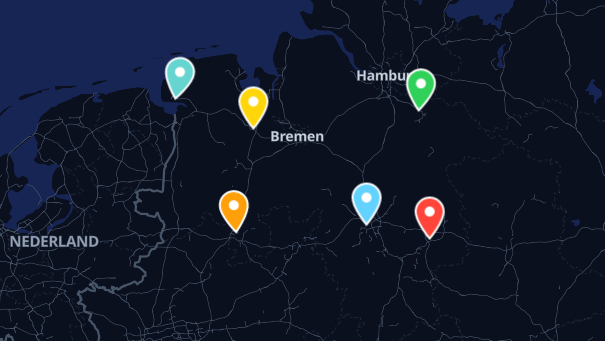 Map of company locations