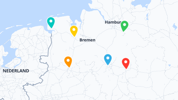 Map of company locations