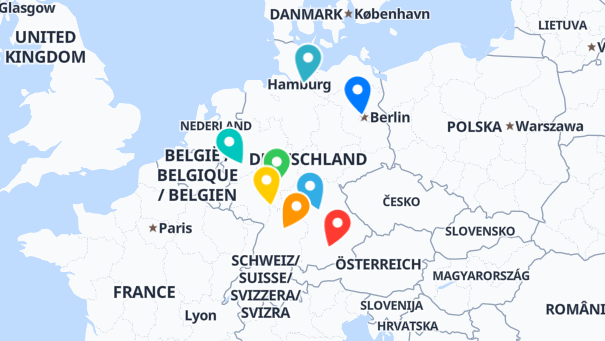 Map of company locations