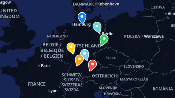 Map of company locations