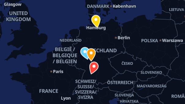 Map of company locations