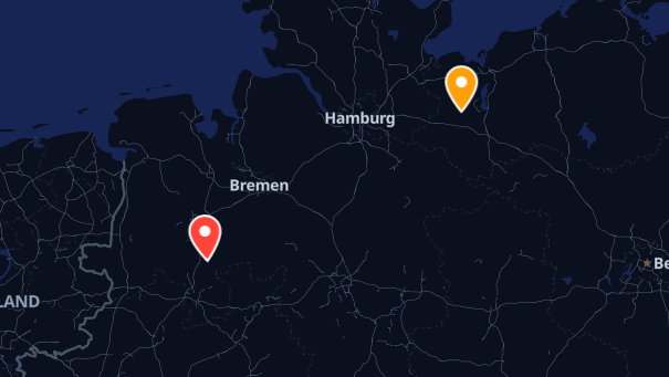 Map of company locations