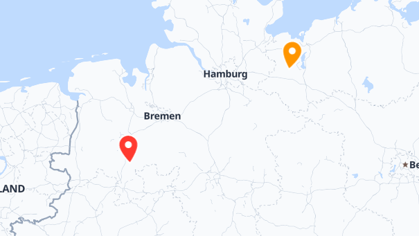 Map of company locations