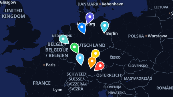 Map of company locations