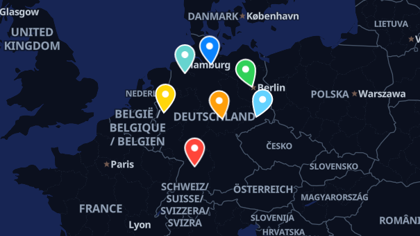 Map of company locations