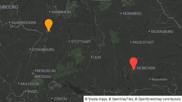 Map of company locations
