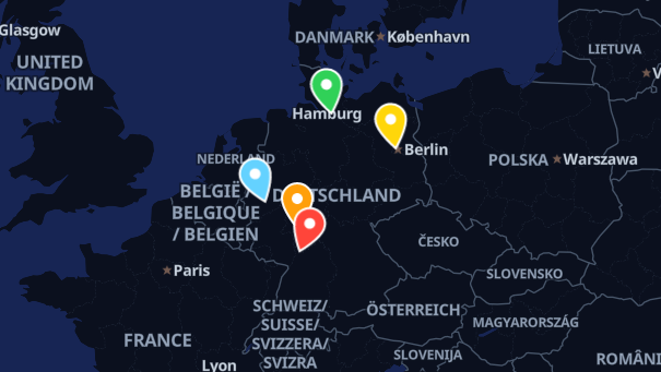Map of company locations