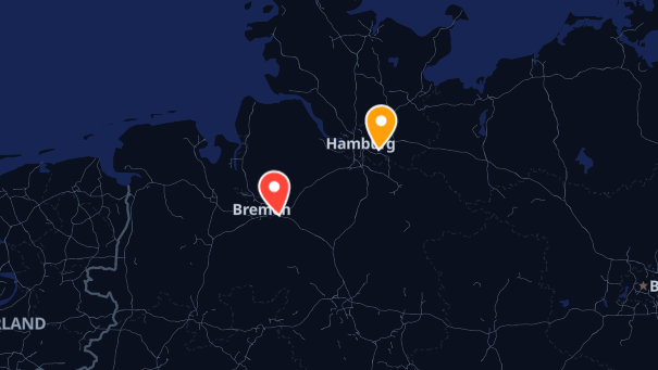Map of company locations