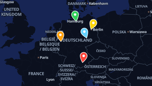 Map of company locations
