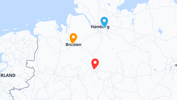 Map of company locations