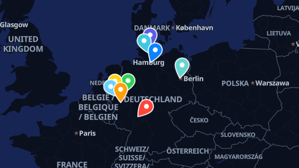 Map of company locations