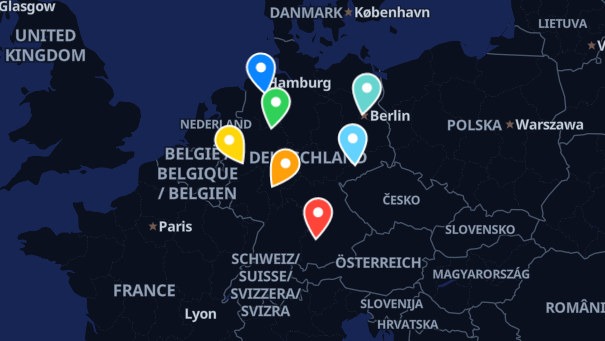 Map of company locations