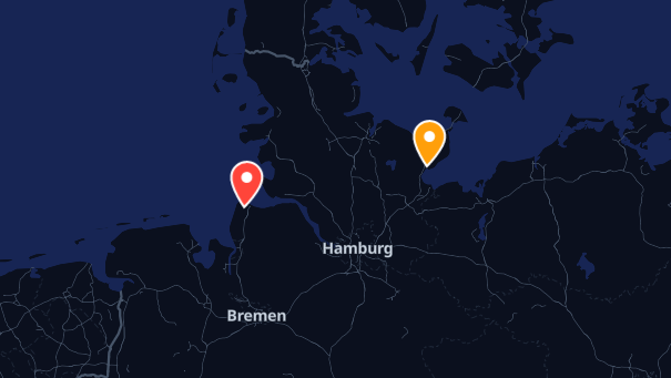 Map of company locations