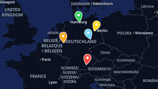 Map of company locations
