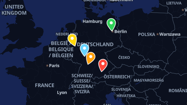 Map of company locations