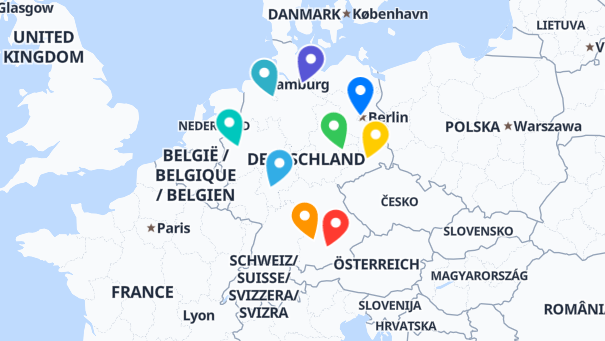 Map of company locations