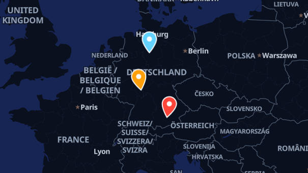 Map of company locations