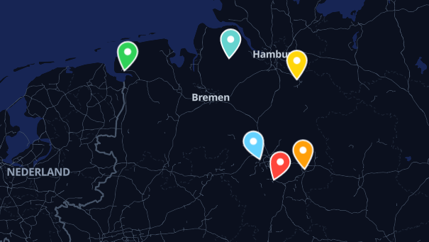 Map of company locations
