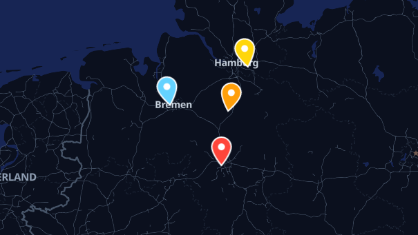 Map of company locations