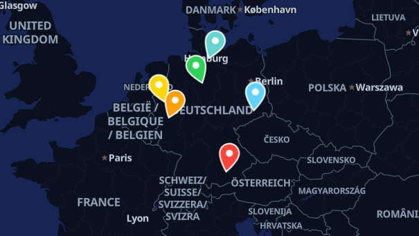 Map of company locations